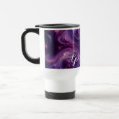 名前をカスタムする鮮やかパープル注絵を描流効果 トラベルマグ (左)