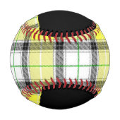 名前をカスタムする黄格子模様 野球ボール (裏面)