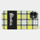 名前をカスタムする黄格子模様 Case-Mate iPhoneケース (裏面(横))