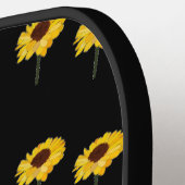 名前をカスタムする黄色のひまわり黒 ピックルボールラケット (左詳細)