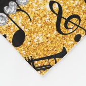 名前をカスタムする黄色のグリッタートランペット音 フリースブランケット (角)