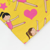 名前をカスタムする黄色の女の子の体操ハート星 フリースブランケット (角)