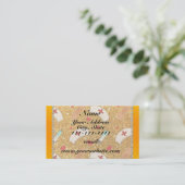 名前をカスタムする黄色グリッターナース帽子ハート 名刺 (スタンド正面)