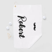 名前をカスタムする黒ハンドルひげ ゴルフタオル (インサイチュ)