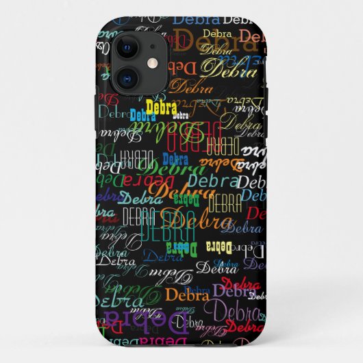 名前をカスタムする黒パーソナライズされた色 Case-Mate iPhoneケース (裏面)