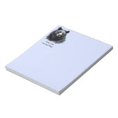 名前をカスタムする黒熊の水の色の動物自然 ノートパッド (回転)