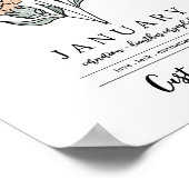 名前をカスタムする1月誕生フラワーガーデンインスパイア ポスター (角)