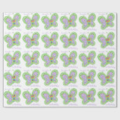 名前をカスタムする1歳の蝶 ラッピングペーパー (フラット)