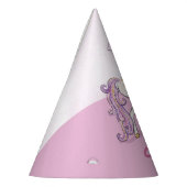 名前をカスタムする1歳の誕生日ピンクの馬と王冠 パーティーハット (左)