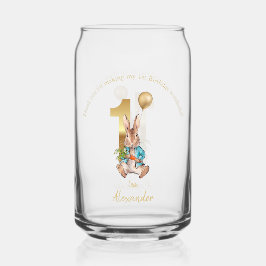 名前をカスタムする1歳の誕生日ピーター・バルーンありがとう ガラス缶