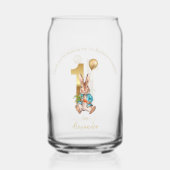 名前をカスタムする1歳の誕生日ピーター・バルーンありがとう ガラス缶 (裏面)