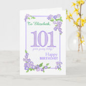 名前をカスタムする101番目の誕生日(Phlox Flowers Card付き) カード (黄色い花)