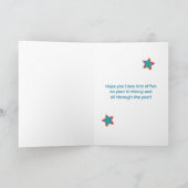 名前をカスタムする10th誕生日お尻ホレー カード (内部)