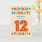 名前をカスタムする12th誕生日お尻ホレー カード (黄色い花)