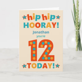 名前をカスタムする12th誕生日お尻ホレー カード