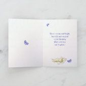 名前をカスタムする13誕生日バタフライガーデンカード カード (内部)