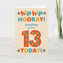 名前をカスタムする13th誕生日お尻ホレー カード