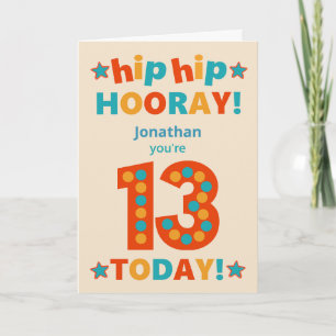 名前をカスタムする13th誕生日お尻ホレー カード