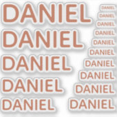 名前をカスタムする15サイズシンプルズテラコッタブラウン シール (正面)