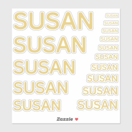 名前をカスタムする15サイズズシンプルゴールデン シール (シート)