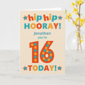 名前をカスタムする16th誕生日お尻ホレー カード (黄色い花)