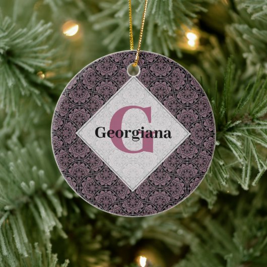 名前をカスタムする1920sダスキーバラフローラ前頭曼荼羅 セラミックオーナメント (ツリー)