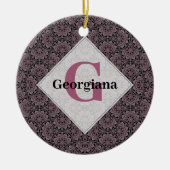 名前をカスタムする1920sダスキーバラフローラ前頭曼荼羅 セラミックオーナメント (正面)