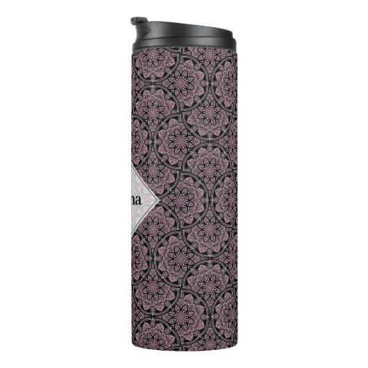 名前をカスタムする1920sダスキーバラフローラ前頭曼荼羅 タンブラー (回転右)