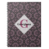 名前をカスタムする1920sダスキーバラフローラ前頭曼荼羅 ノートブック (正面)