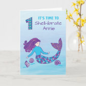 名前をカスタムする1thバースデースパークリームメイド カード (黄色い花)