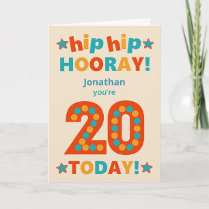 名前をカスタムする20th誕生日お尻ホレー カード