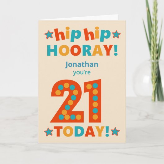 名前をカスタムする21th誕生日お尻ホレー カード (正面)