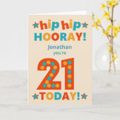 名前をカスタムする21th誕生日お尻ホレー カード (黄色い花)