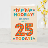 名前をカスタムする25th誕生日お尻ホレー カード (黄色い花)