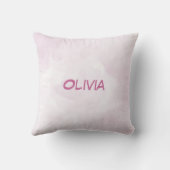 名前をカスタムする3位誕生日ピンクホース王冠 クッション (裏面)