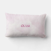 名前をカスタムする3位誕生日ピンクホース王冠 ランバークッション (裏面)