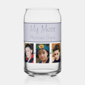 名前をカスタムする3枚フォトフラワーパープル ガラス缶 (裏面)