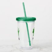 名前をカスタムする4リーフクローバーセントパトリックの日 アクリルタンブラー (左)