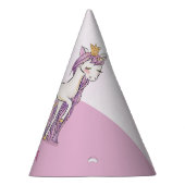 名前をカスタムする4th誕生日ピンクの馬と王冠 パーティーハット (右)