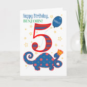 名前をカスタムする5番目の誕生日とおもしろいカード カード (正面)