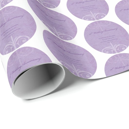 名前をカスタムする50結婚周年 ラッピングペーパー (ロールコーナー)