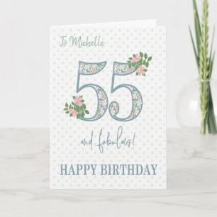 名前をカスタムする55番目の誕生日フローラとポルカスカード カード