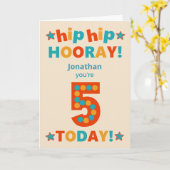 名前をカスタムする5th誕生日お尻ホレー カード (黄色い花)