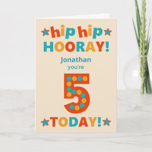 名前をカスタムする5th誕生日お尻ホレー カード