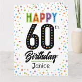 名前をカスタムする60番目の誕生日カード カード (正面)