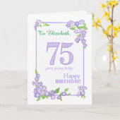 名前をカスタムする75th誕生日(Phlox Flowers Card付き) カード (黄色い花)