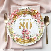 名前をカスタムする80番目の誕生日プレート ペーパープレート