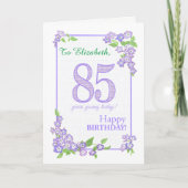 名前をカスタムする85誕生日とPhloxフラワーカード カード (正面)