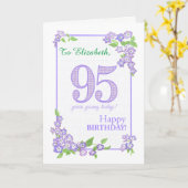 名前をカスタムする95番目の誕生日(Phlox Flowers Card付き) カード (黄色い花)