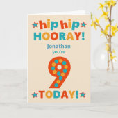 名前をカスタムする9th誕生日お尻ホレー カード (黄色い花)